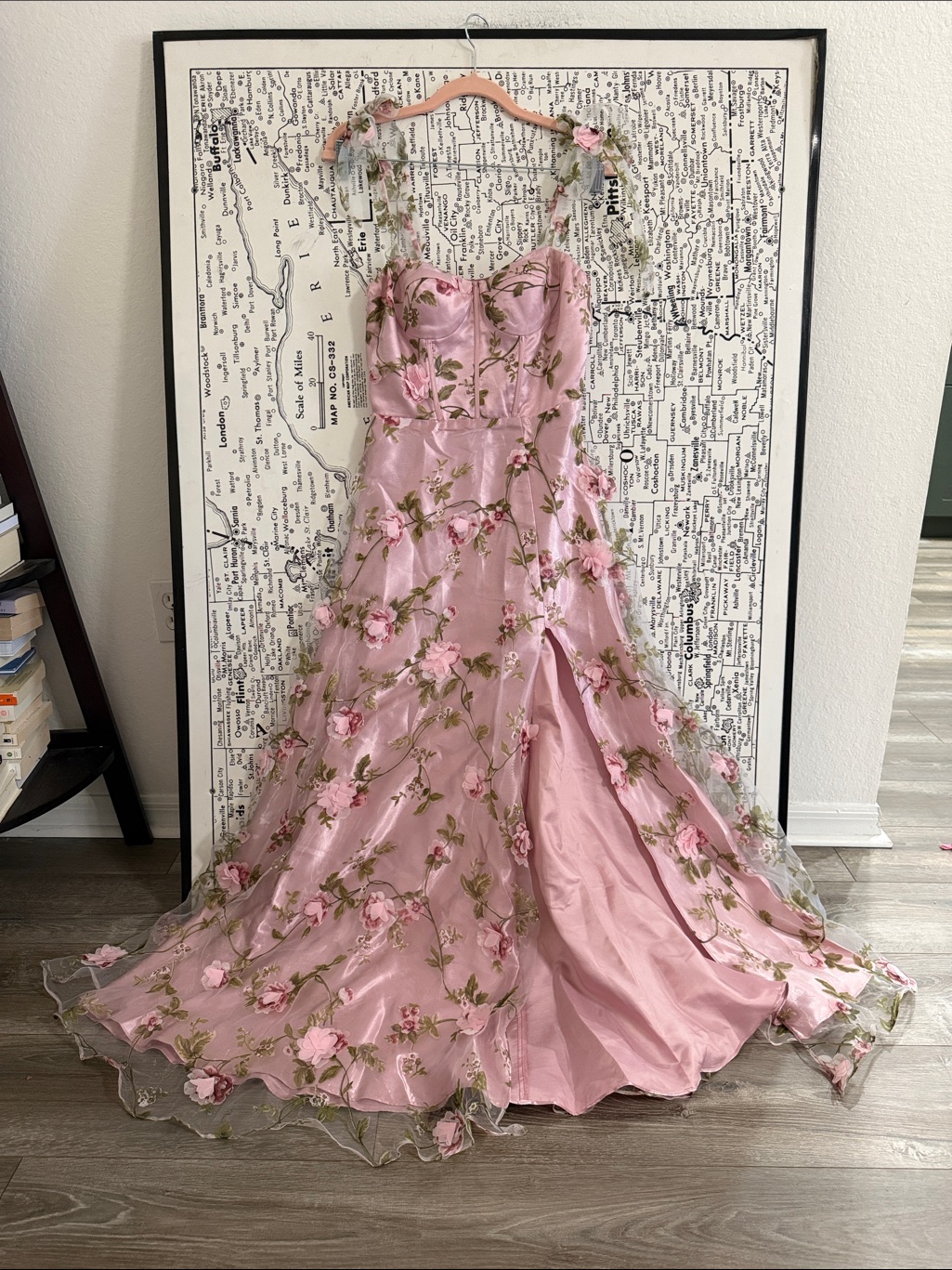 Cider Pink Floral Embroidered Garden Party Dress With Flaw (Swipe To See)